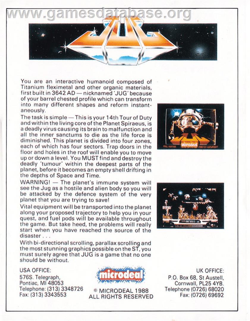 Jug - Commodore Amiga - Artwork - Box Back