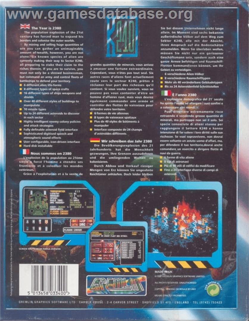 K240 - Commodore Amiga - Artwork - Box Back