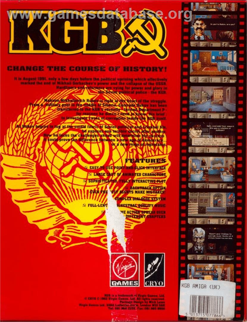 KGB - Commodore Amiga - Artwork - Box Back