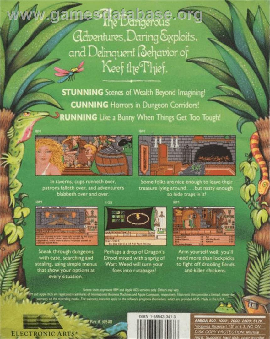 Keef the Thief: A Boy and His Lockpick - Commodore Amiga - Artwork - Box Back