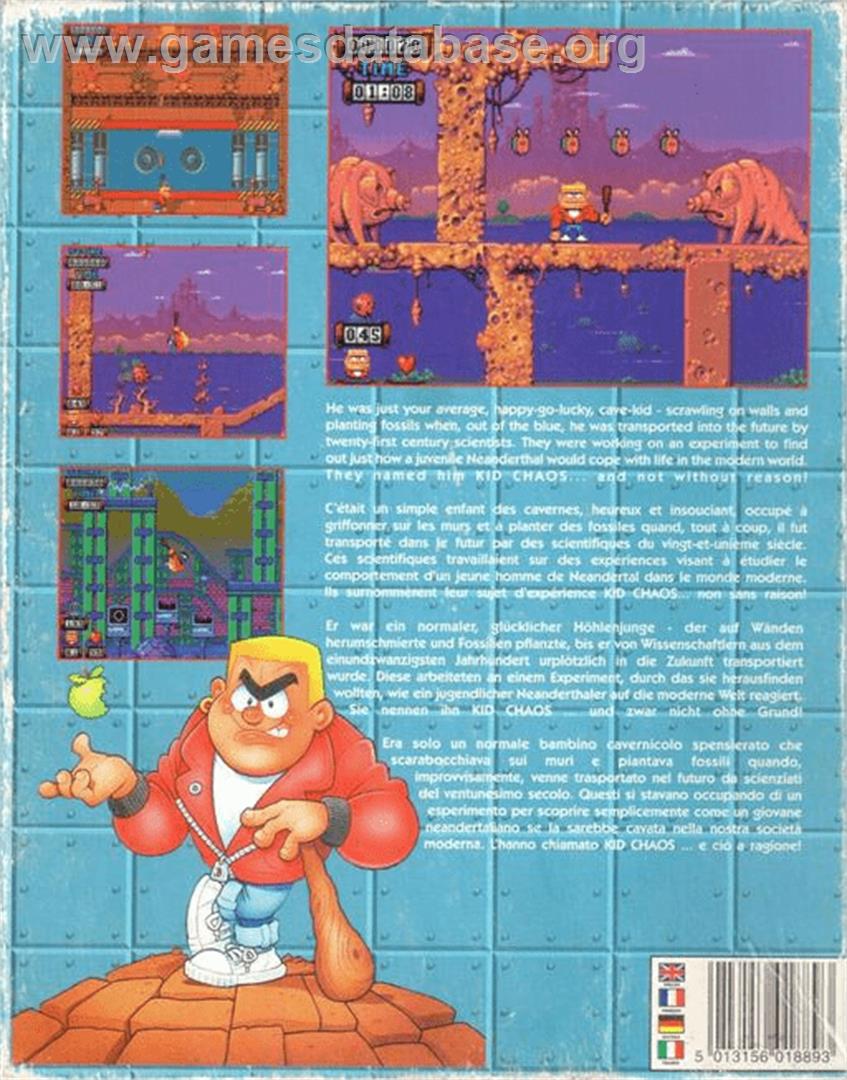 Kid Chaos - Commodore Amiga - Artwork - Box Back