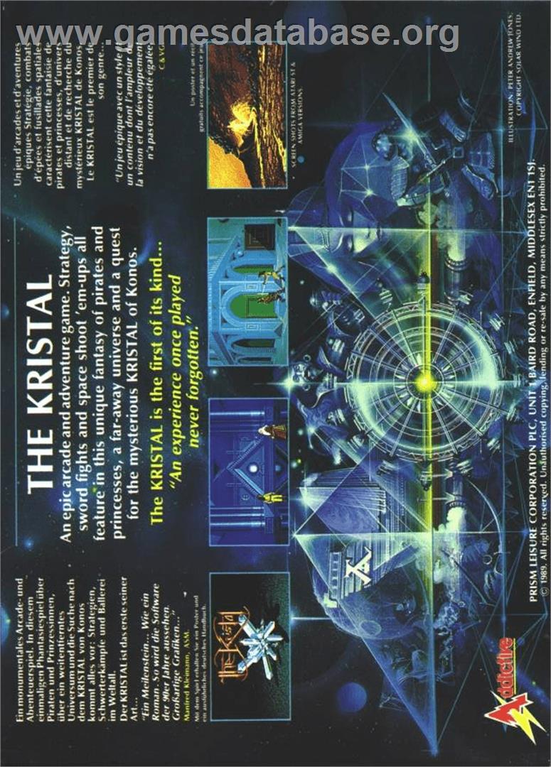 Kristal - Commodore Amiga - Artwork - Box Back