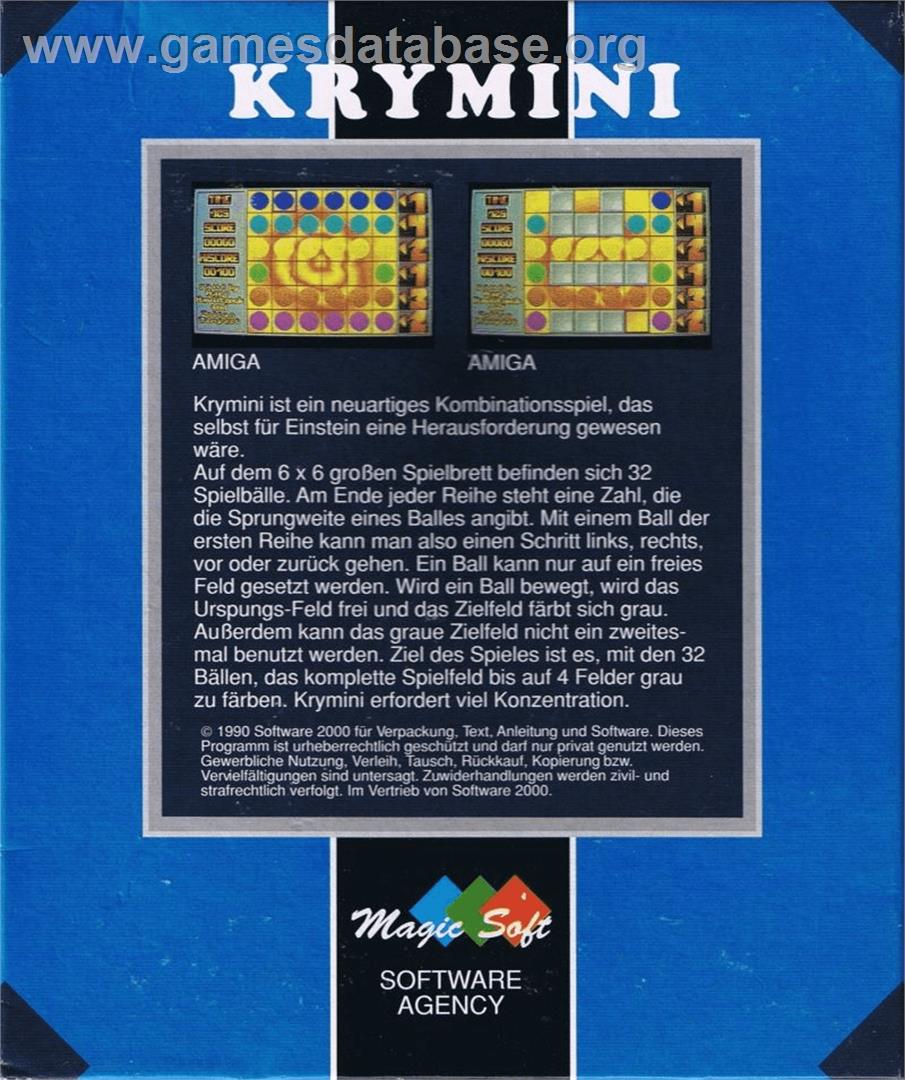 Krymini - Commodore Amiga - Artwork - Box Back