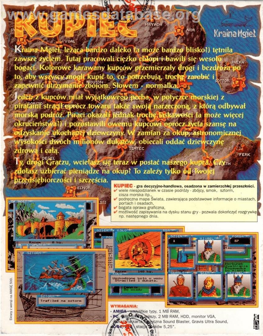 Kupiec - Commodore Amiga - Artwork - Box Back