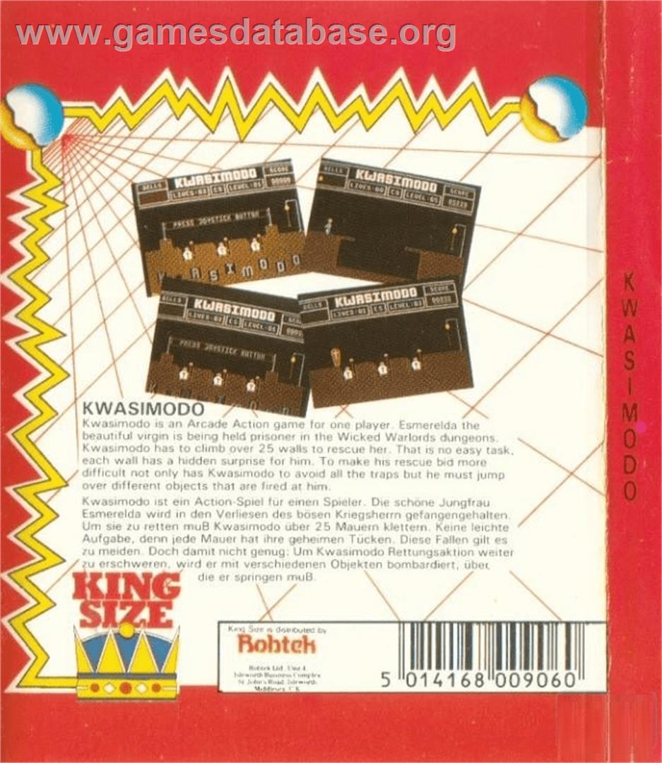 Kwasimodo - Commodore Amiga - Artwork - Box Back