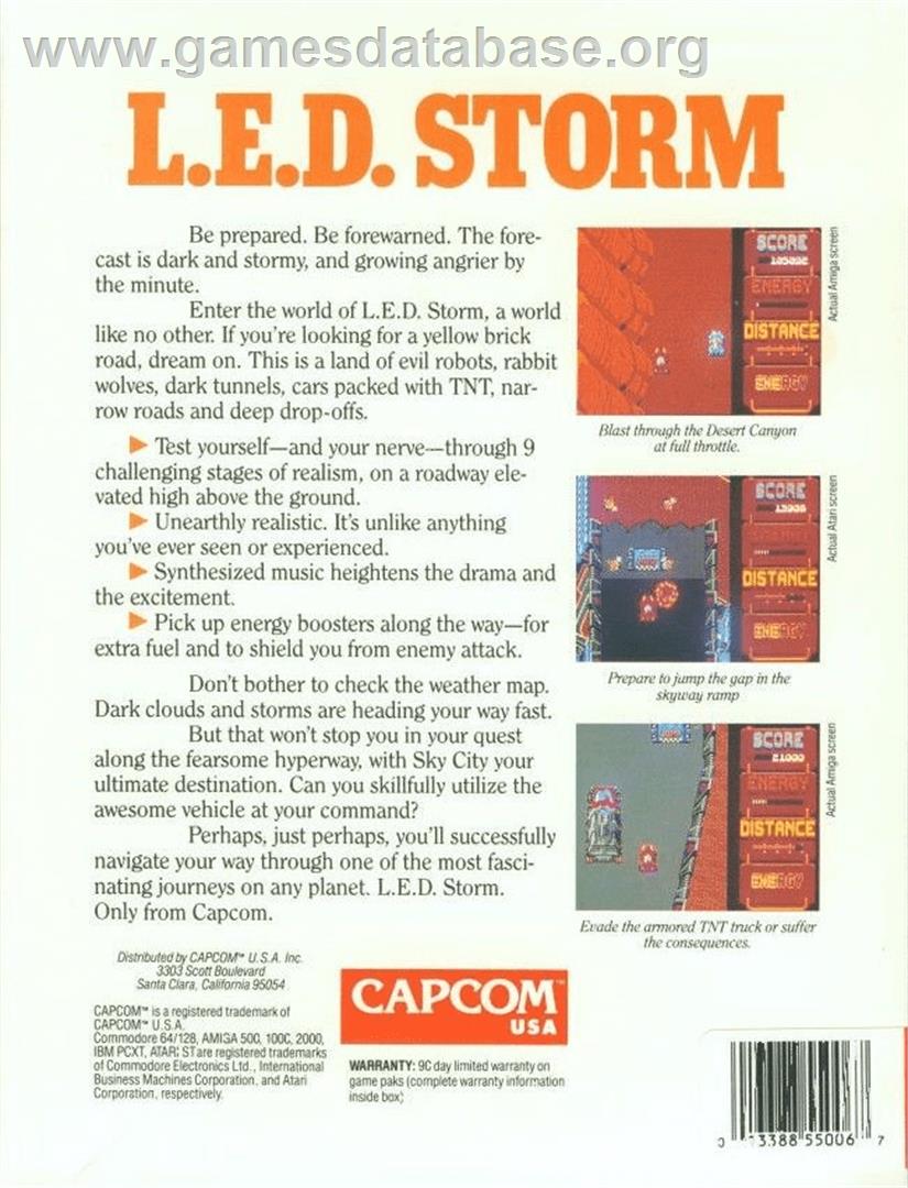 L.E.D. Storm - Commodore Amiga - Artwork - Box Back