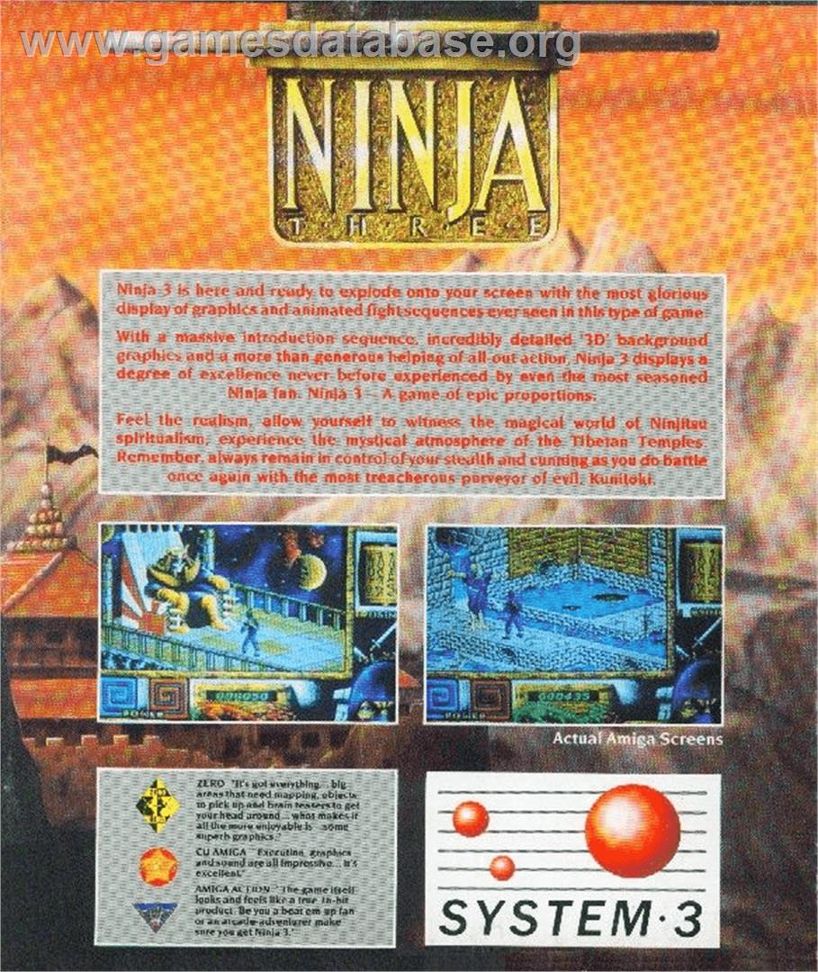 Last Ninja 3 - Commodore Amiga - Artwork - Box Back
