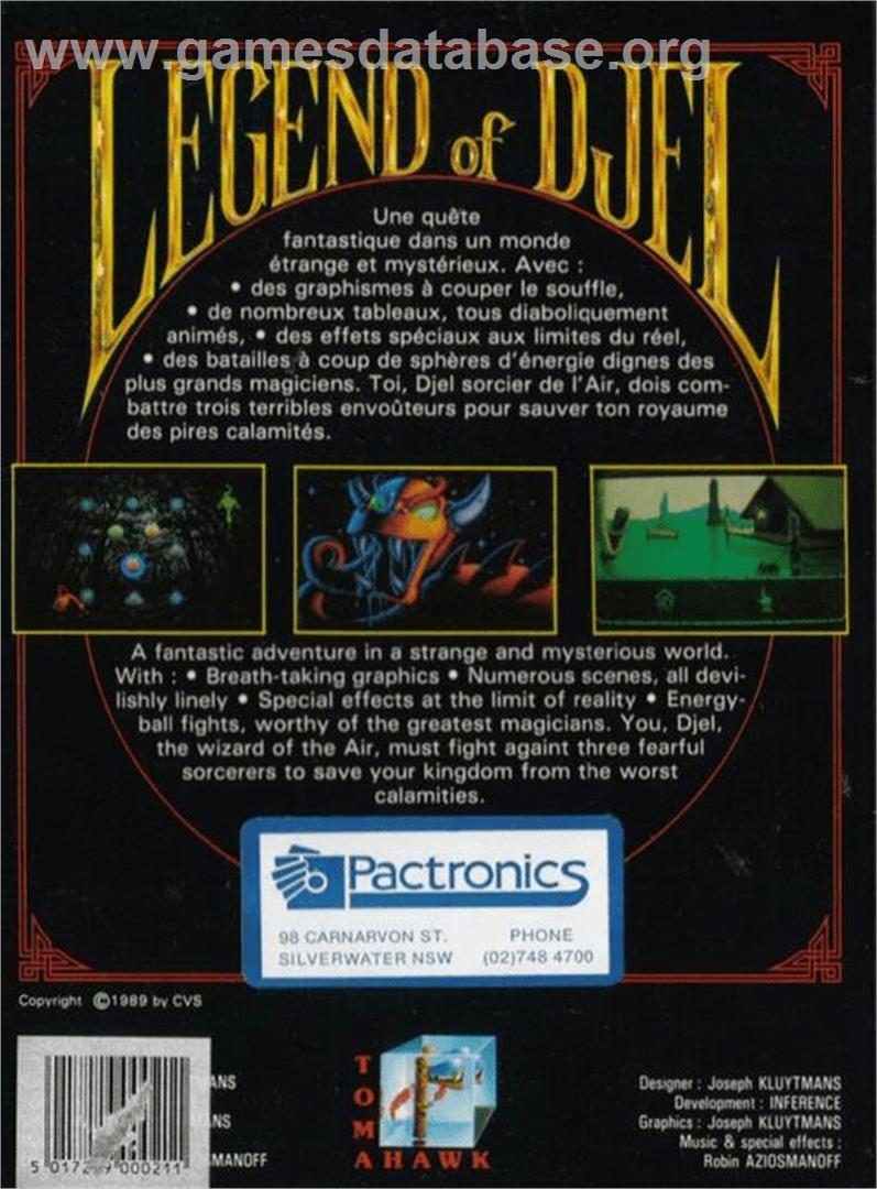Legend of Djel - Commodore Amiga - Artwork - Box Back