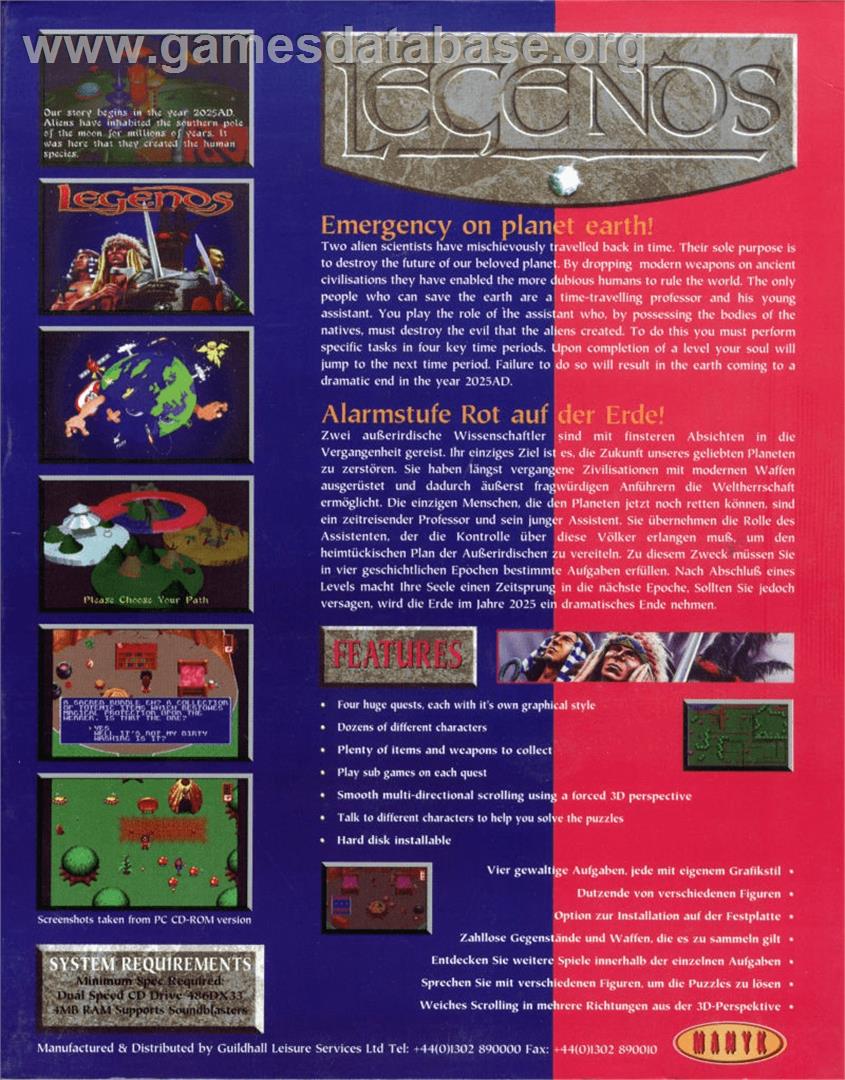 Legends - Commodore Amiga - Artwork - Box Back