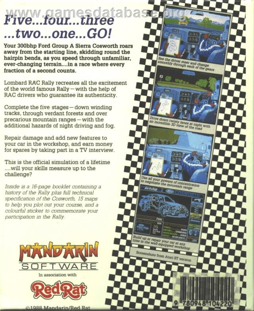 Lombard RAC Rally - Commodore Amiga - Artwork - Box Back