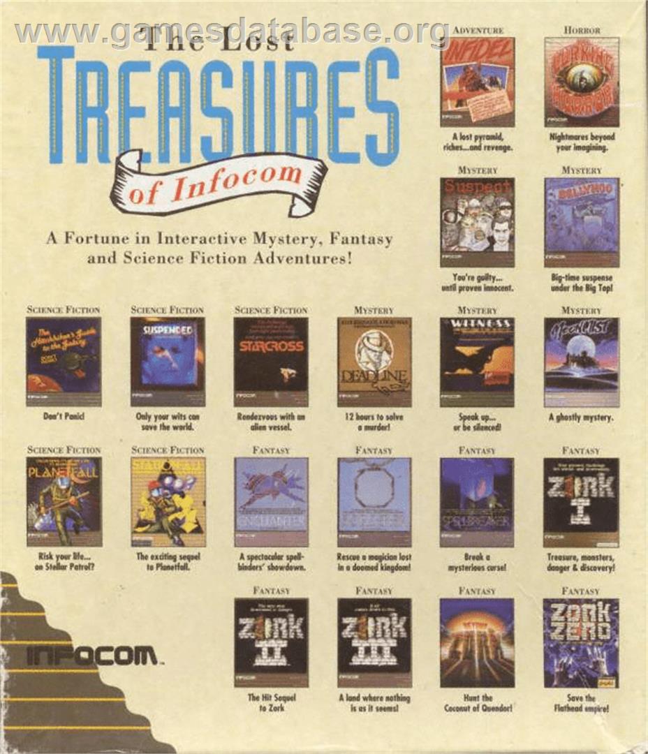 Lost Treasures of Infocom - Commodore Amiga - Artwork - Box Back