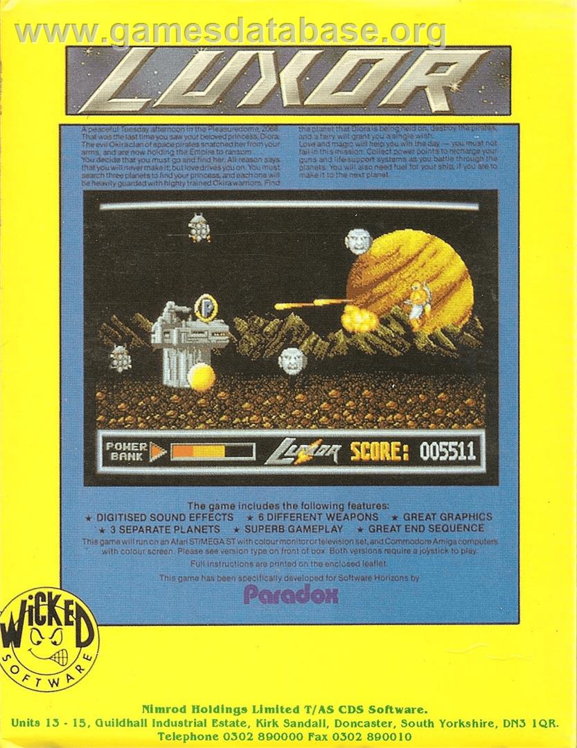 Luxor - Commodore Amiga - Artwork - Box Back