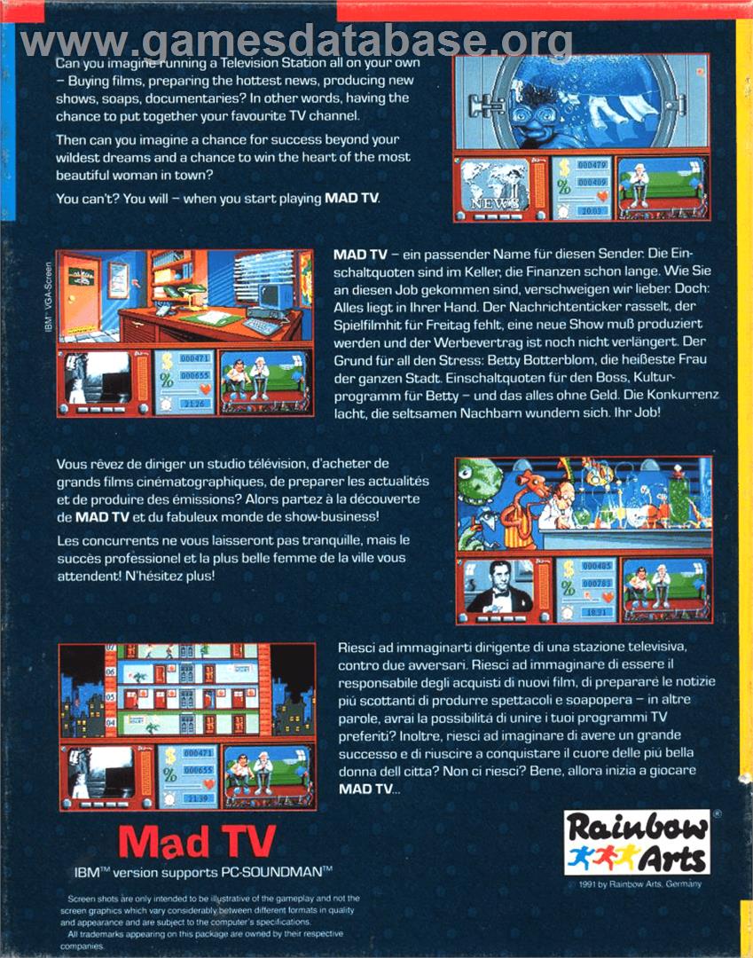 Mad TV - Commodore Amiga - Artwork - Box Back
