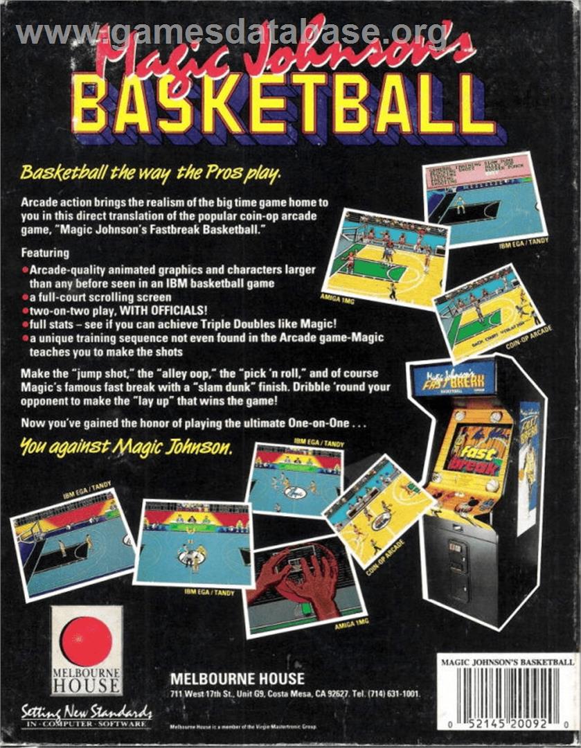 Magic Johnson's Basketball - Commodore Amiga - Artwork - Box Back