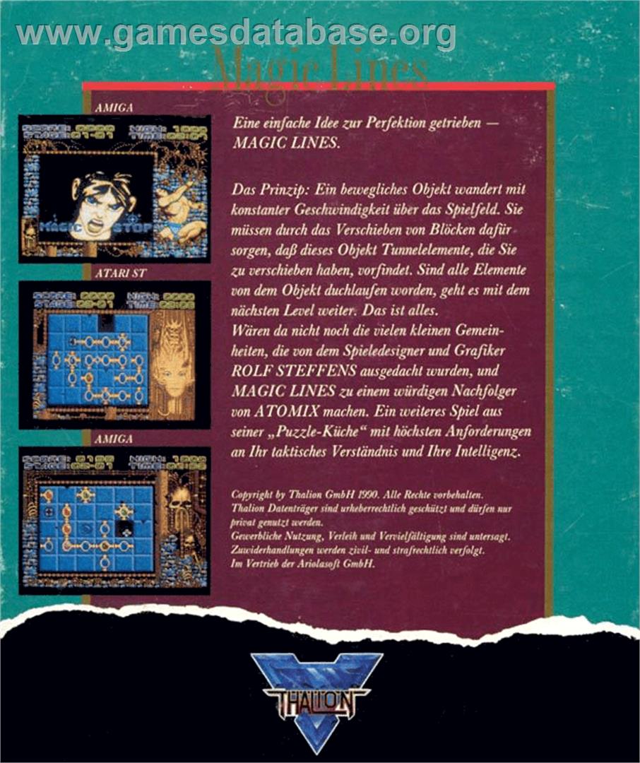 Magic Lines - Commodore Amiga - Artwork - Box Back