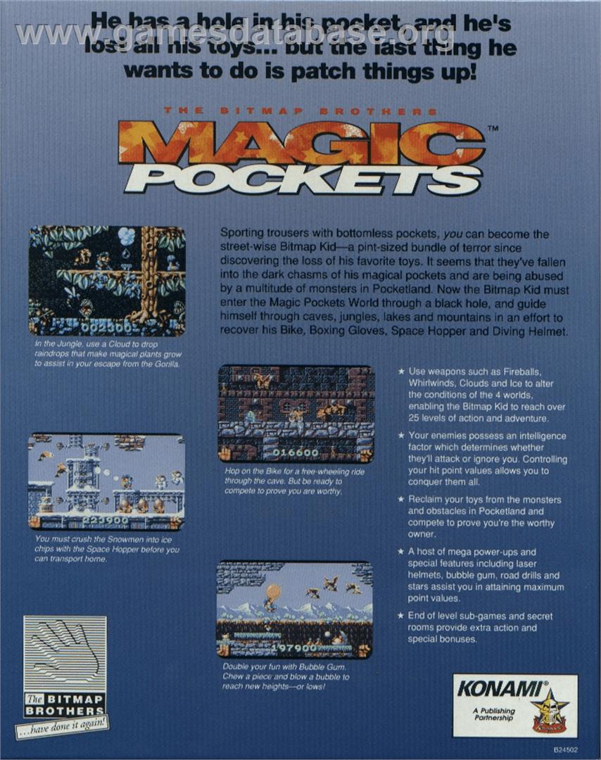 Magic Pockets - Commodore Amiga - Artwork - Box Back