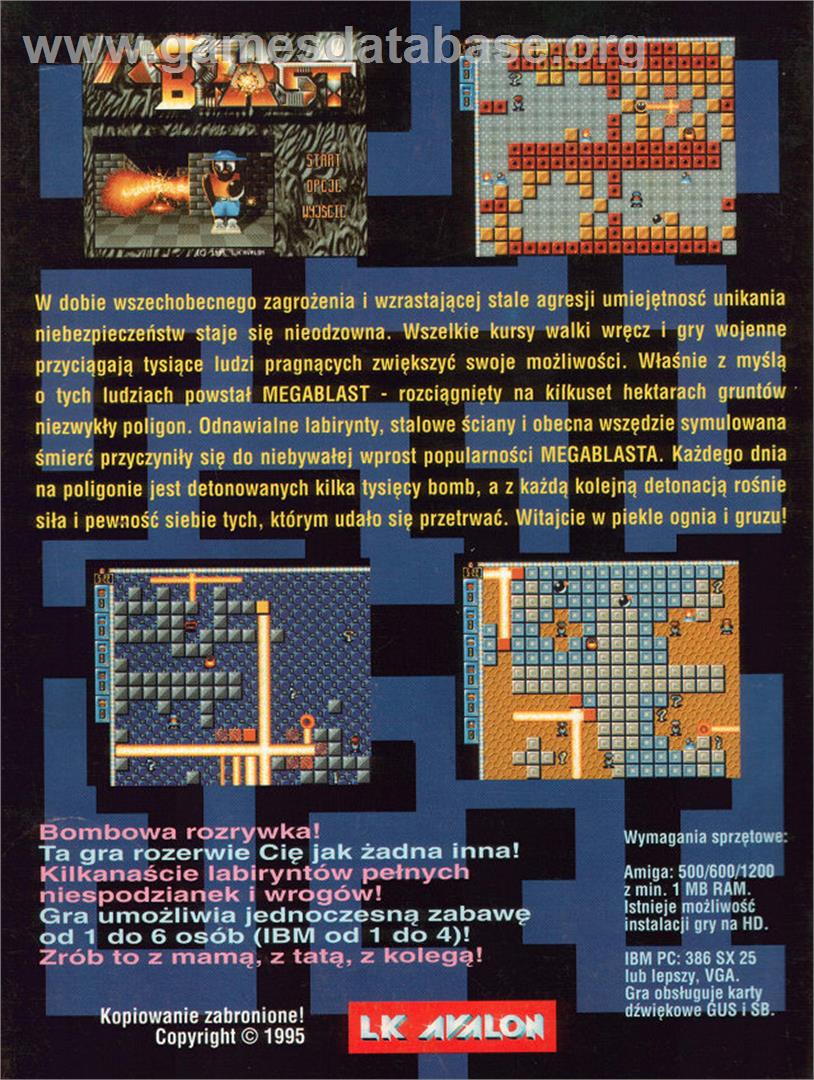 Megablast - Commodore Amiga - Artwork - Box Back