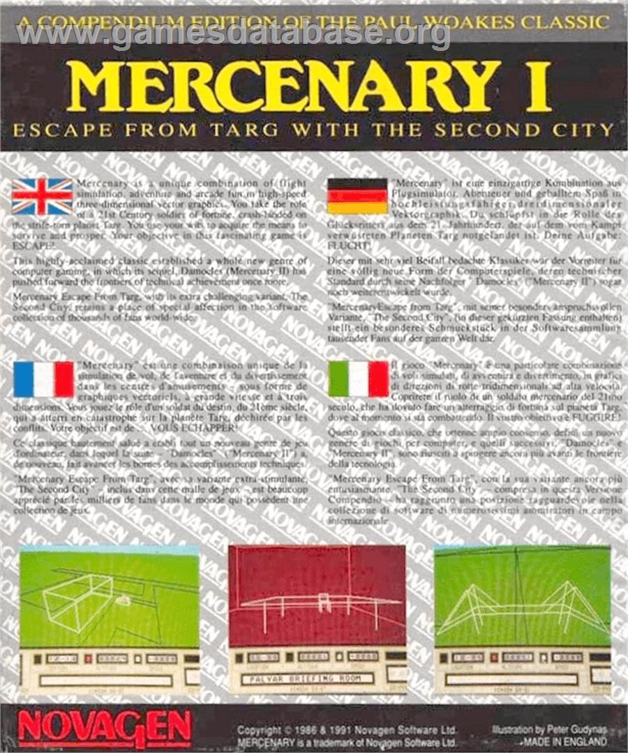 Mercenary - Compendium Edition - Commodore Amiga - Artwork - Box Back