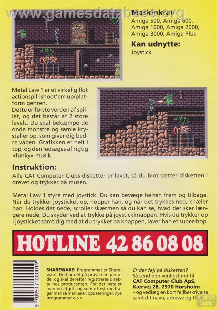 Metal Law - Commodore Amiga - Artwork - Box Back
