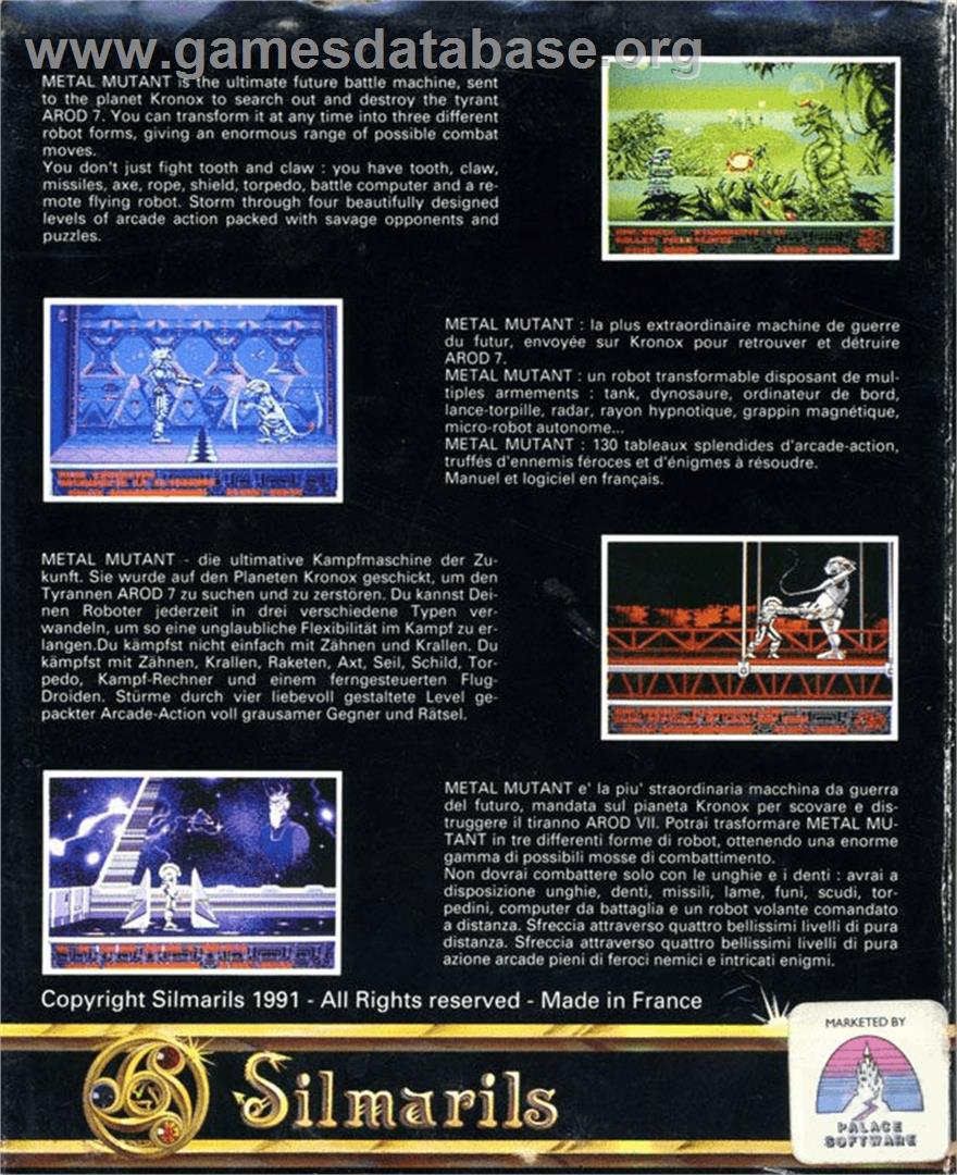 Metal Mutant - Commodore Amiga - Artwork - Box Back