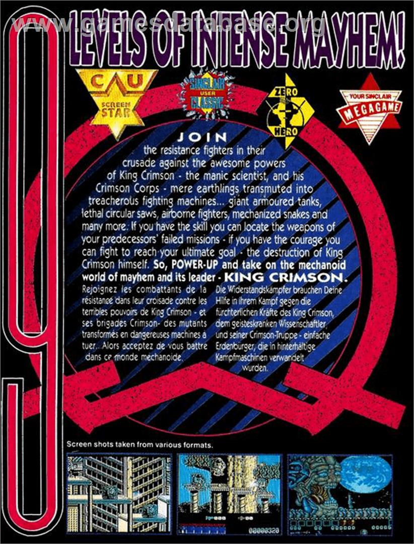 Midnight Resistance - Commodore Amiga - Artwork - Box Back