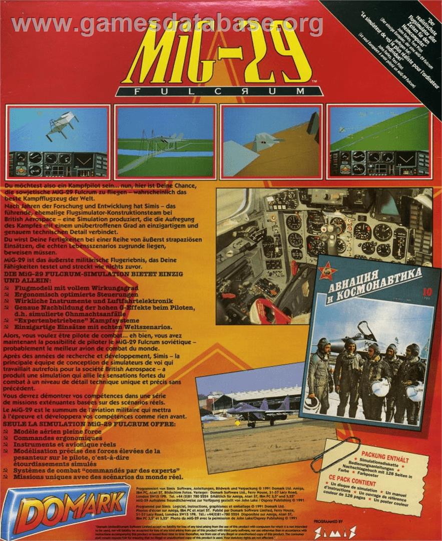 Mig-29 Fulcrum - Commodore Amiga - Artwork - Box Back