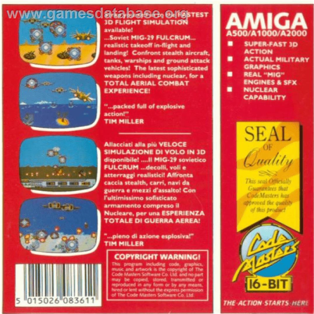 Mig-29 Soviet Fighter - Commodore Amiga - Artwork - Box Back