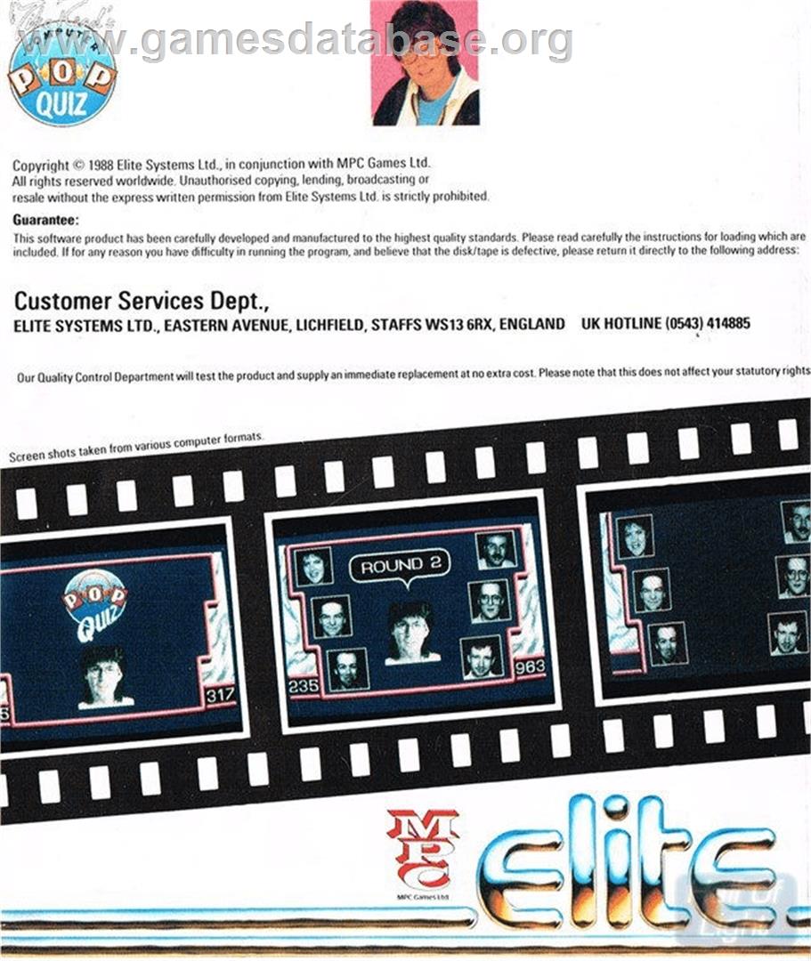 Mike Read's Computer Pop Quiz - Commodore Amiga - Artwork - Box Back