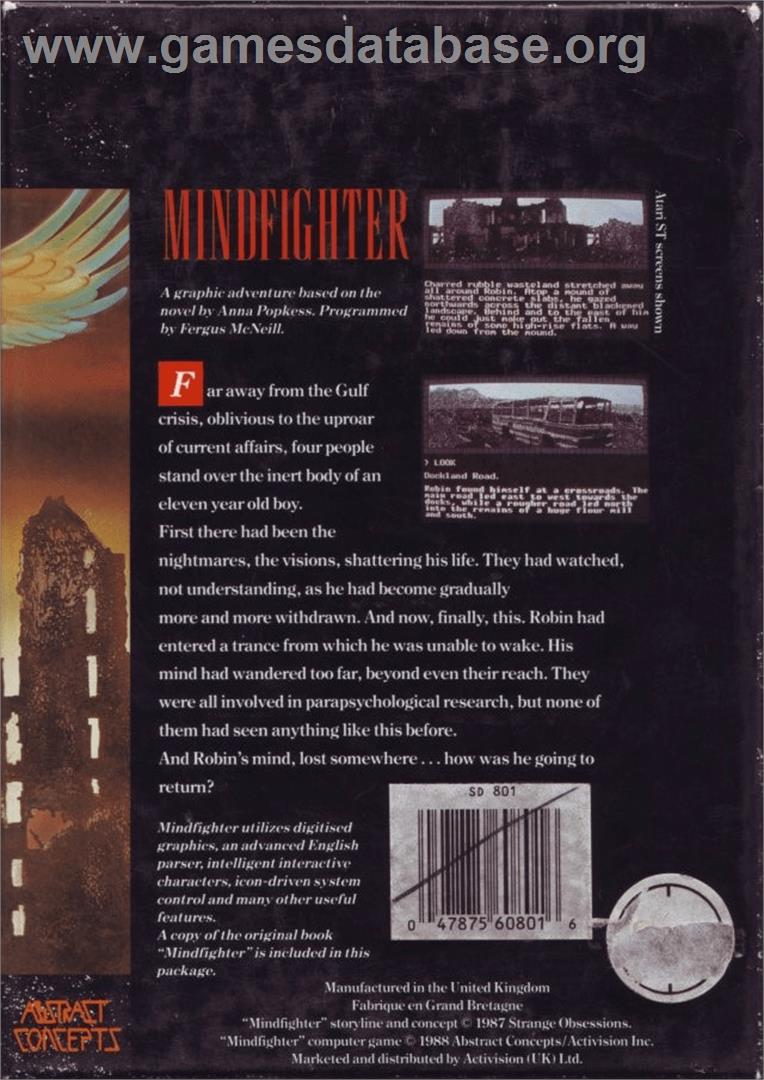 Mindfighter - Commodore Amiga - Artwork - Box Back