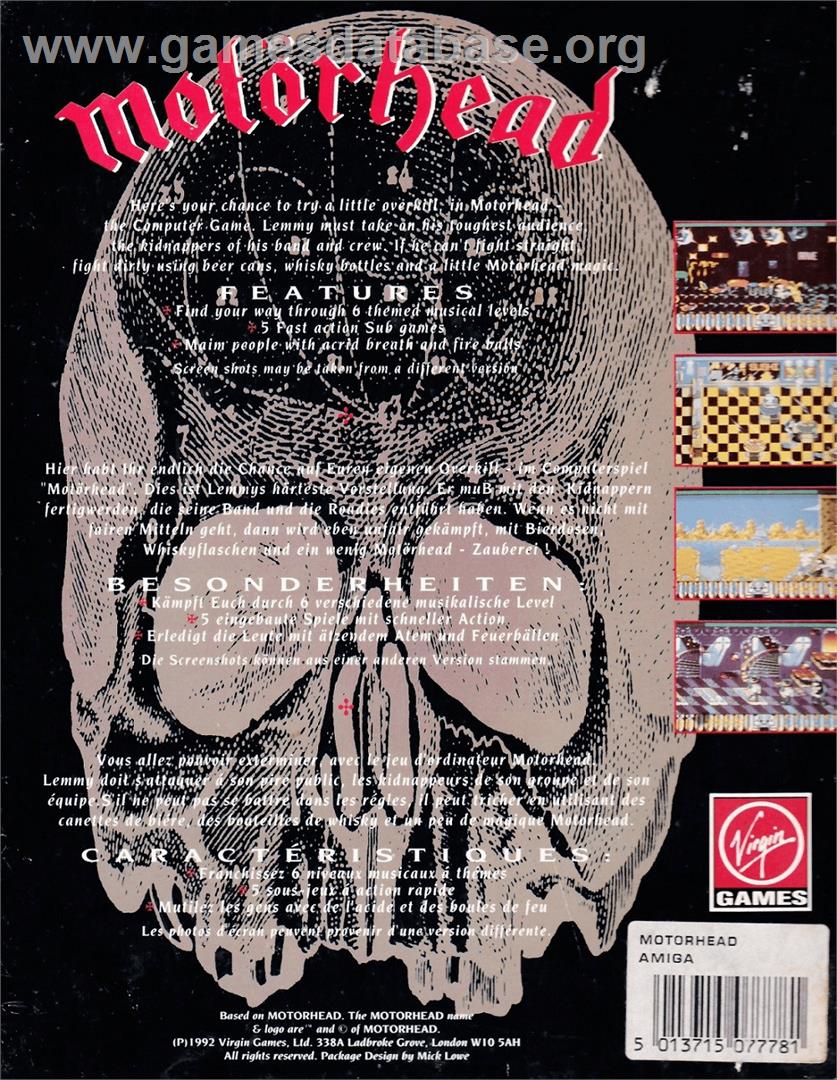 Motörhead - Commodore Amiga - Artwork - Box Back