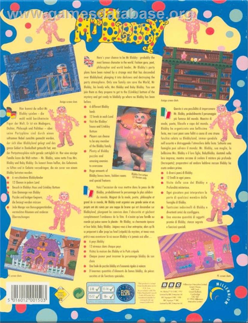 Mr. Blobby - Commodore Amiga - Artwork - Box Back