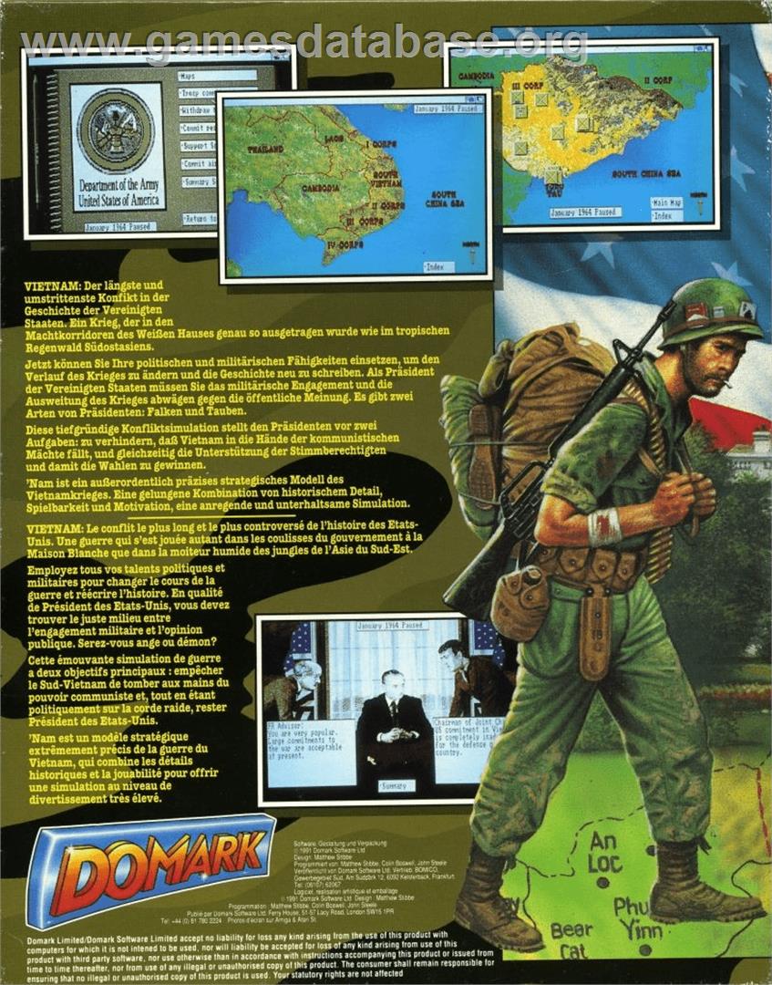 Nam 1965-1975 - Commodore Amiga - Artwork - Box Back