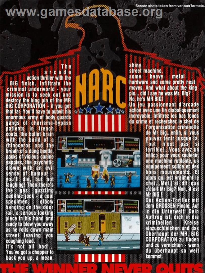 Narc - Commodore Amiga - Artwork - Box Back