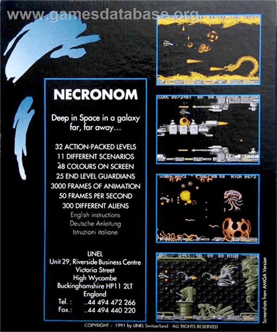 Necronom - Commodore Amiga - Artwork - Box Back
