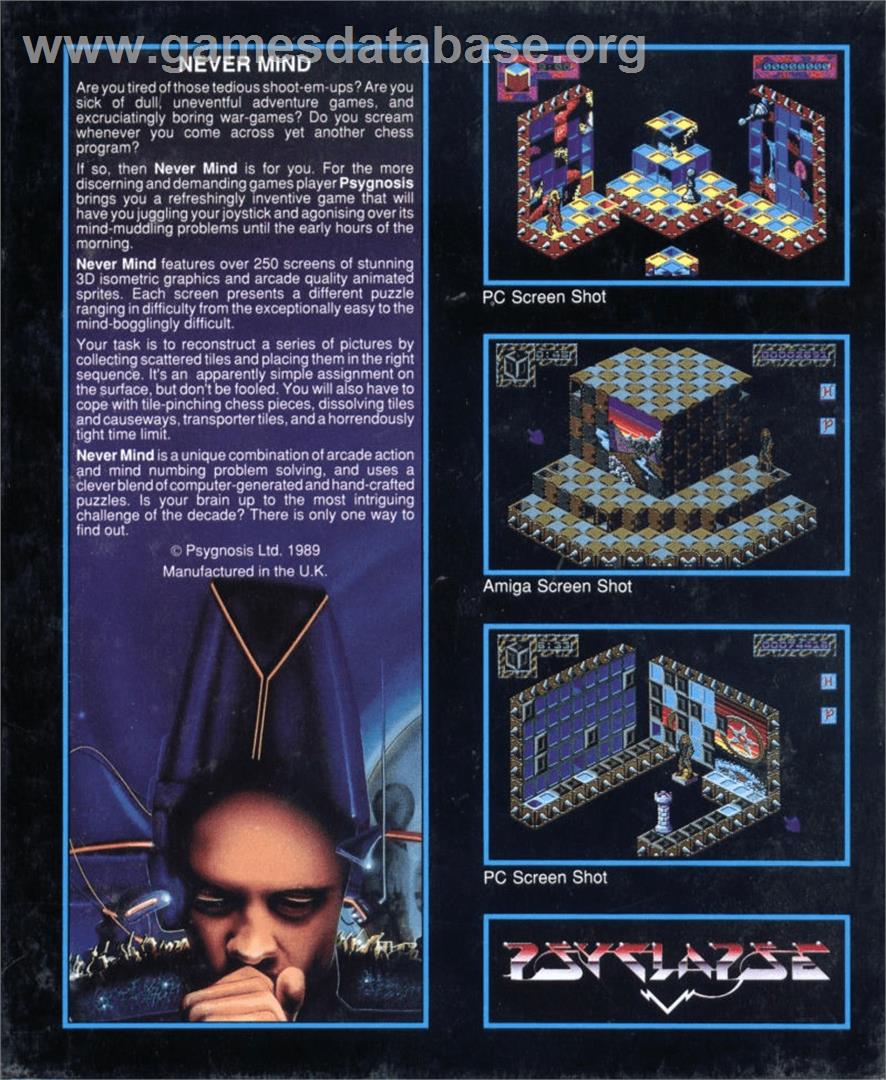 Never Mind - Commodore Amiga - Artwork - Box Back