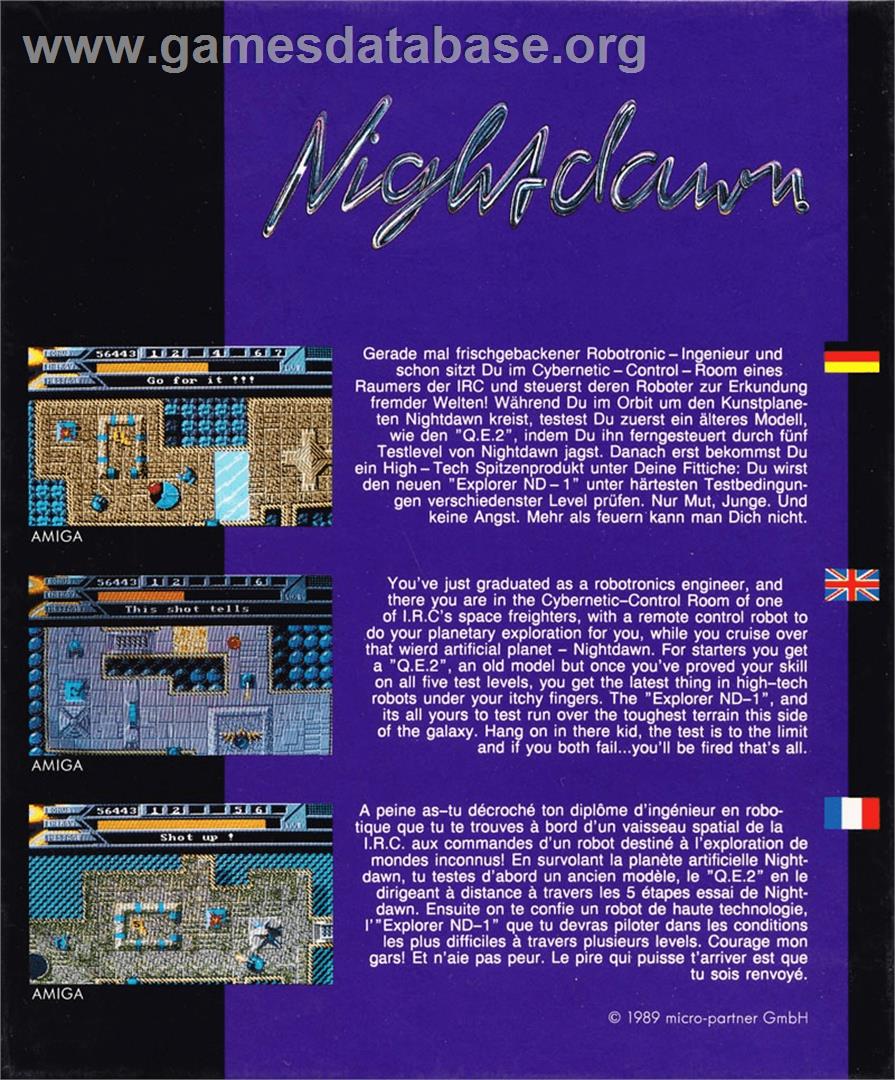 Nightdawn - Commodore Amiga - Artwork - Box Back