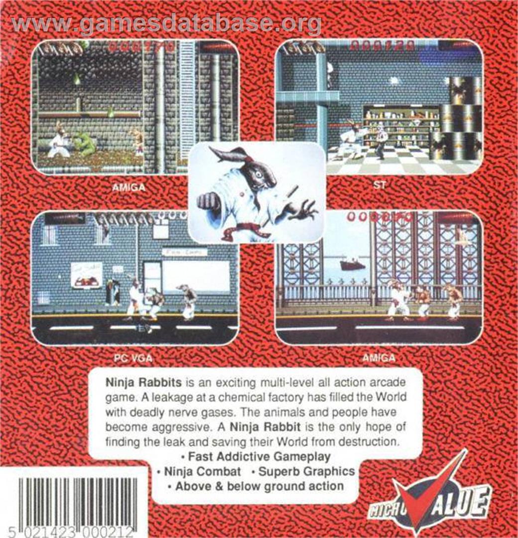 Ninja Rabbits - Commodore Amiga - Artwork - Box Back