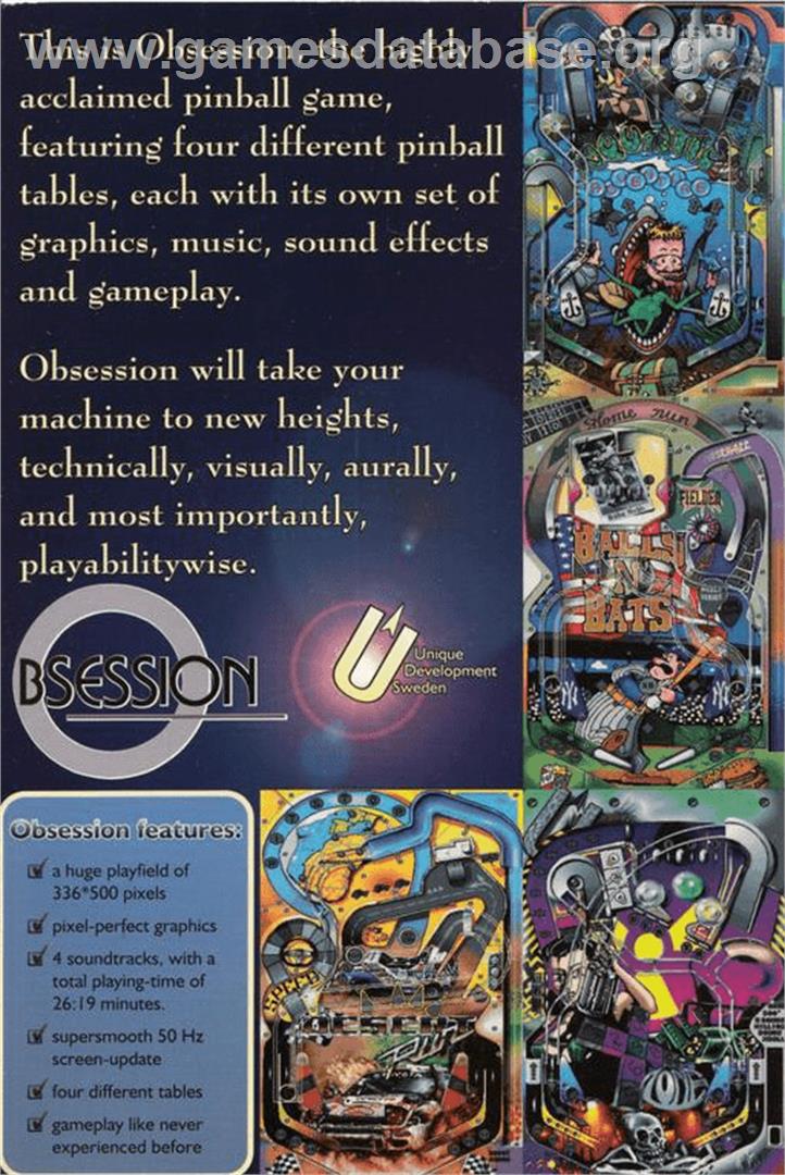 Obsession - Commodore Amiga - Artwork - Box Back