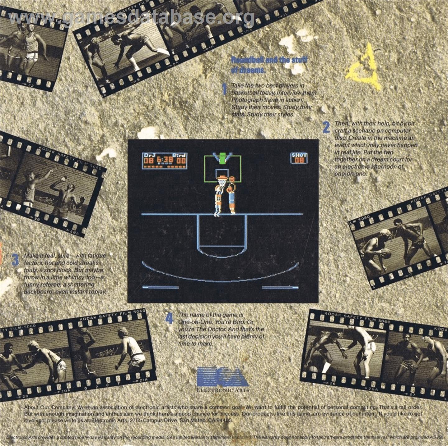 One-on-One - Commodore Amiga - Artwork - Box Back