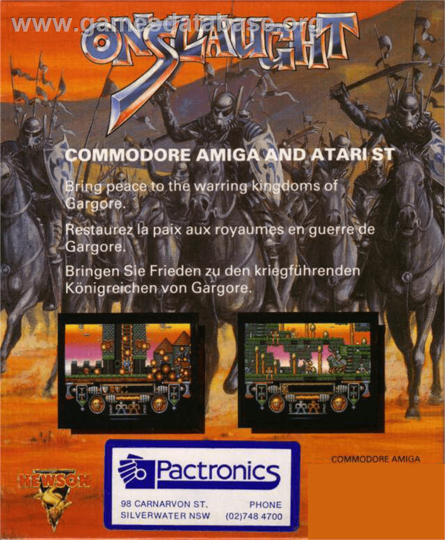 Onslaught - Commodore Amiga - Artwork - Box Back