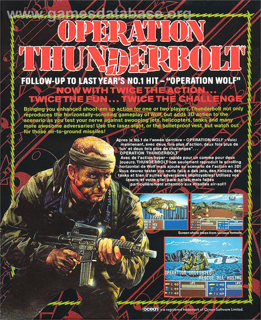 Operation Thunderbolt - Commodore Amiga - Artwork - Box Back