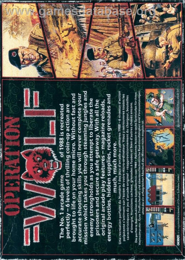 Operation Wolf - Commodore Amiga - Artwork - Box Back