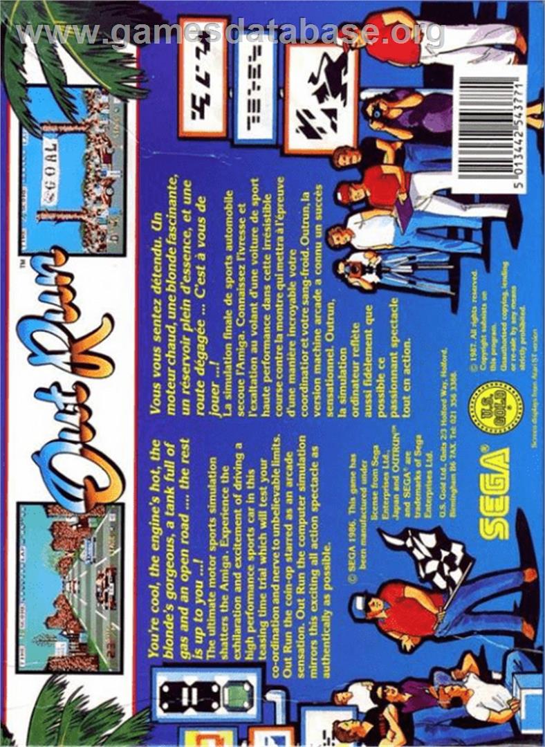 Out Run - Commodore Amiga - Artwork - Box Back