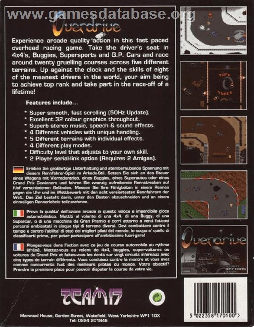 Overdrive - Commodore Amiga - Artwork - Box Back