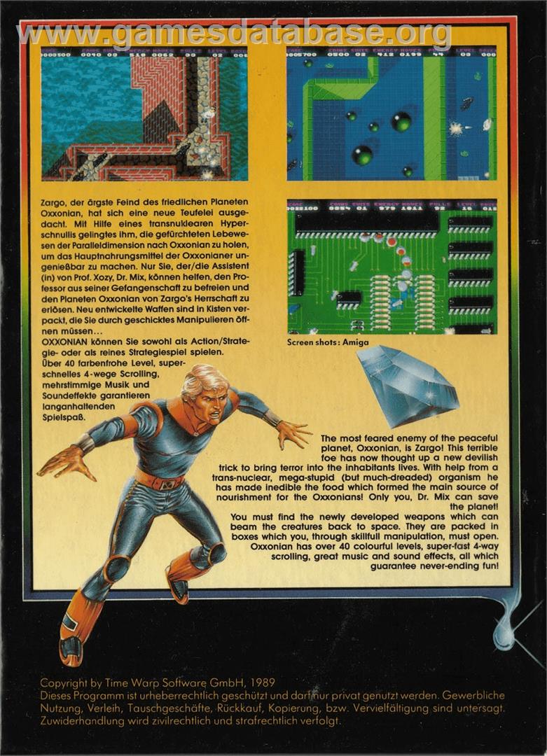 Oxxonian - Commodore Amiga - Artwork - Box Back