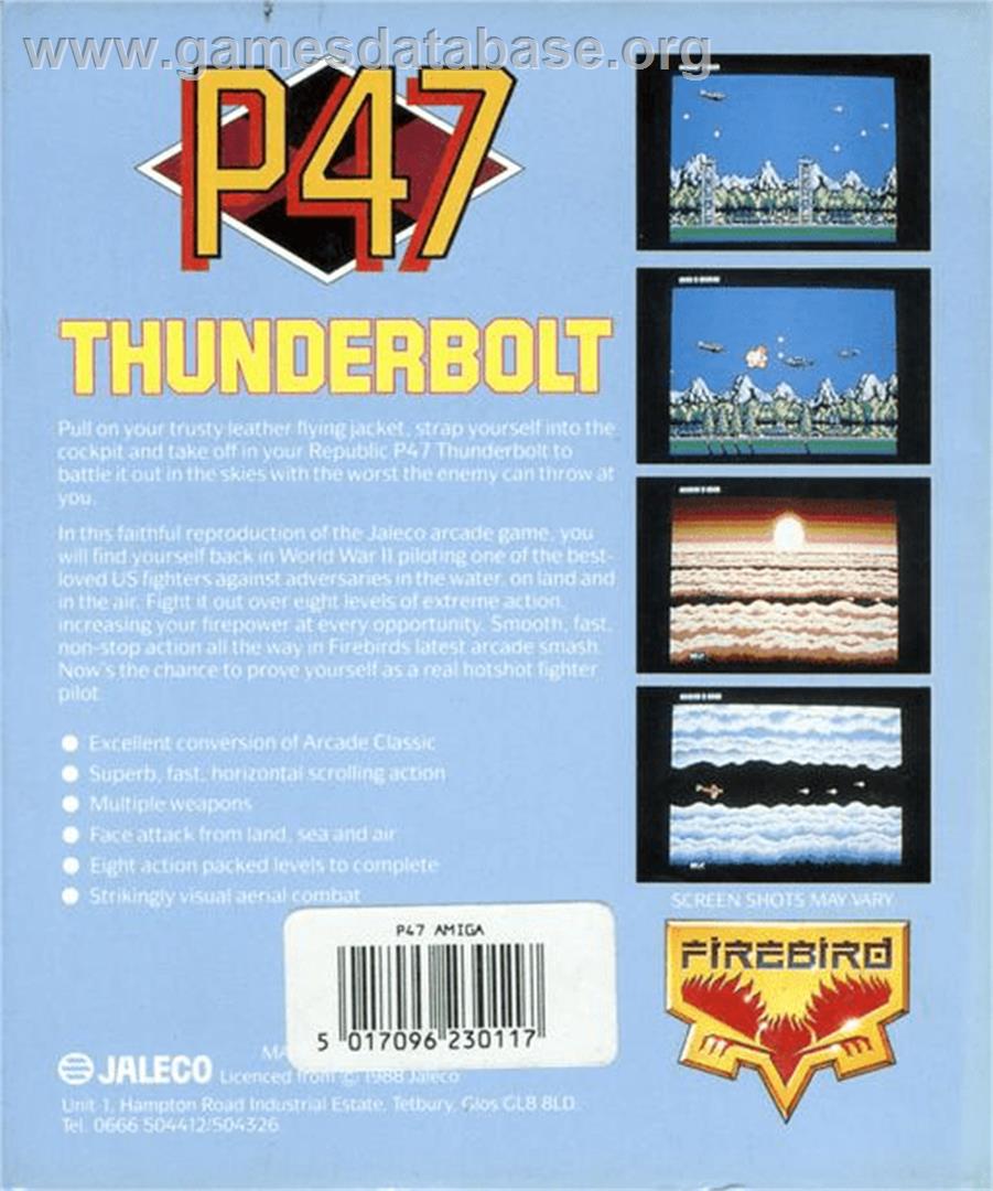 P-47 Thunderbolt: The Freedom Fighter - Commodore Amiga - Artwork - Box Back