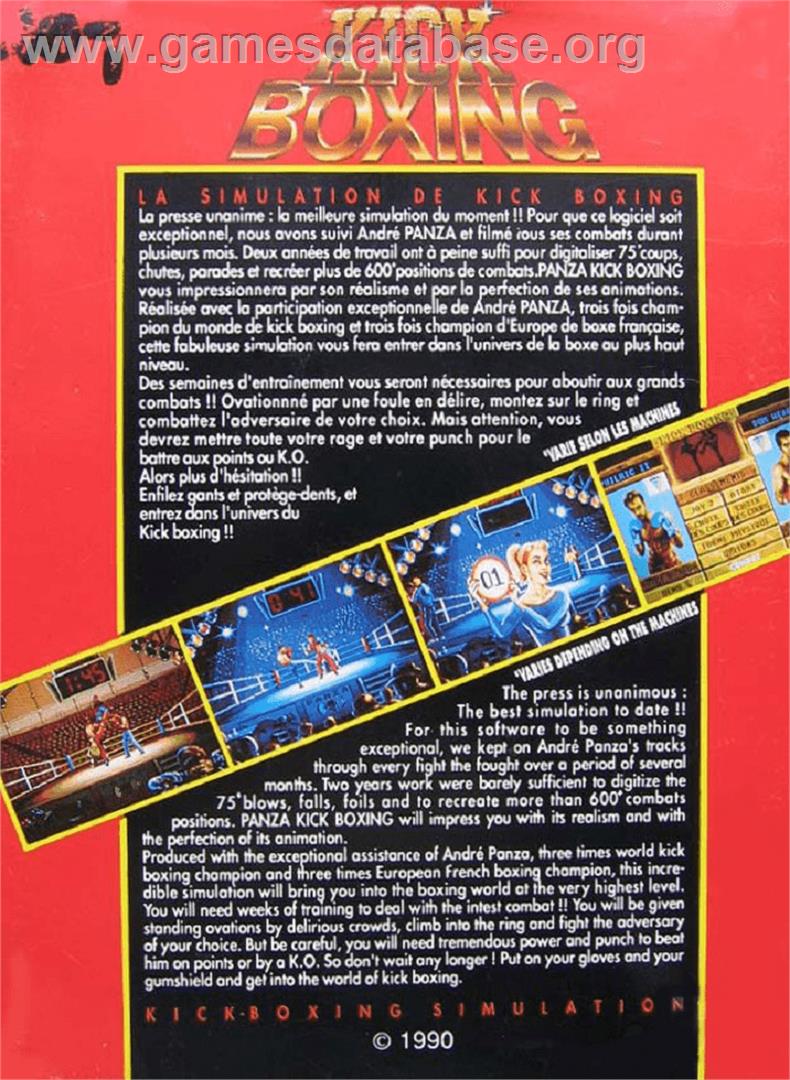 Panza Kick Boxing - Commodore Amiga - Artwork - Box Back