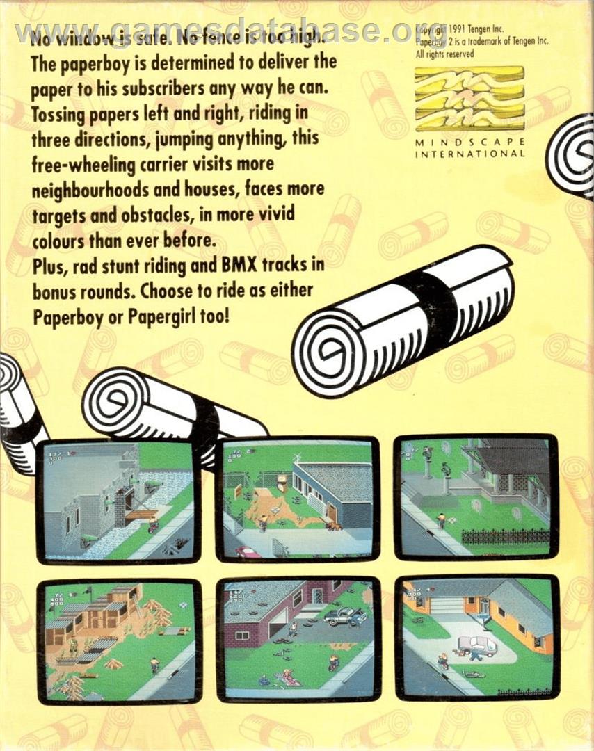 Paperboy 2 - Commodore Amiga - Artwork - Box Back