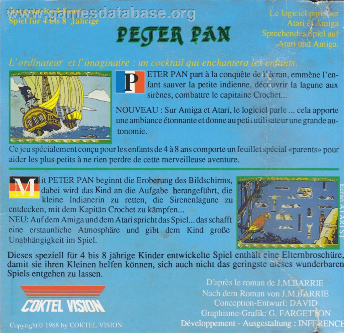 Peter Pan - Commodore Amiga - Artwork - Box Back