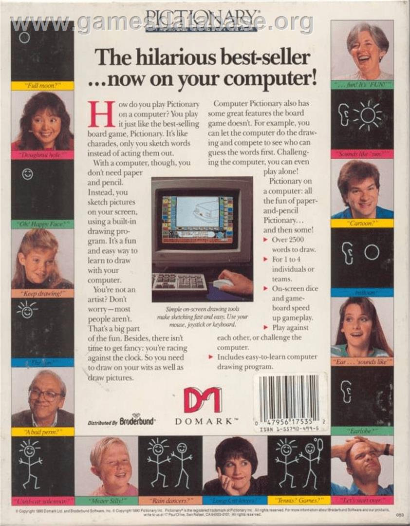 Pictionary - Commodore Amiga - Artwork - Box Back